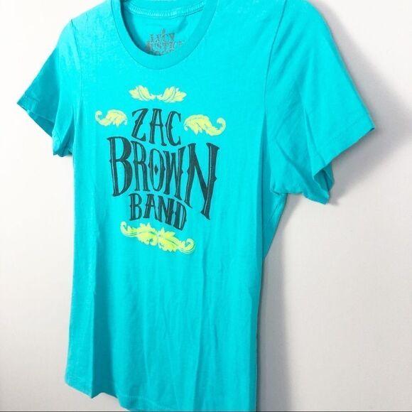 ZAC BROWN BAND 2013 Tour Country Music Tee Turquoise Medium - Picture 2 of 7